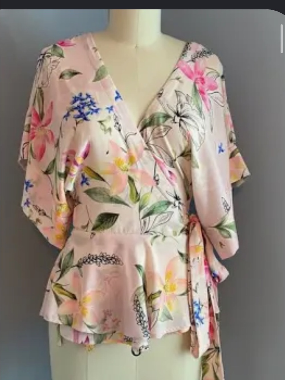 YUMI KIN Wrap Blouse with Tie